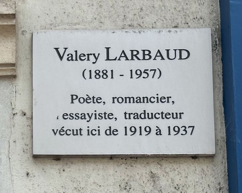 Valery Larbaud (1881-1957) Marker image. Click for full size.
