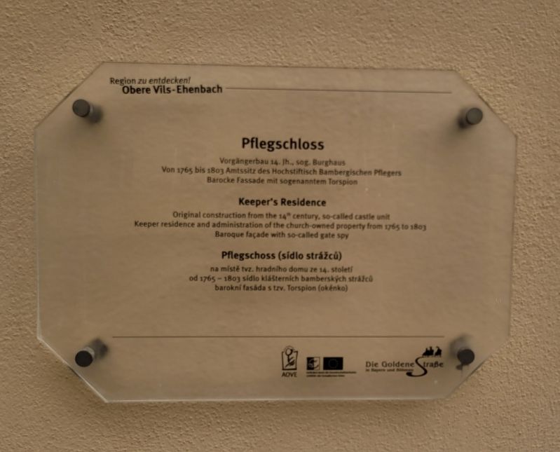 Pflegschloss / Keeper's Residence Marker. Click for full size. Pflegschloss / Keeper's Residence Marker image. Click for full size.