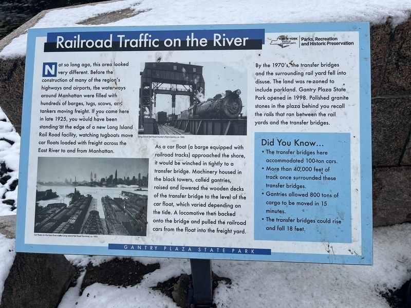 Railroad Traffic on the River Marker image. Click for full size.