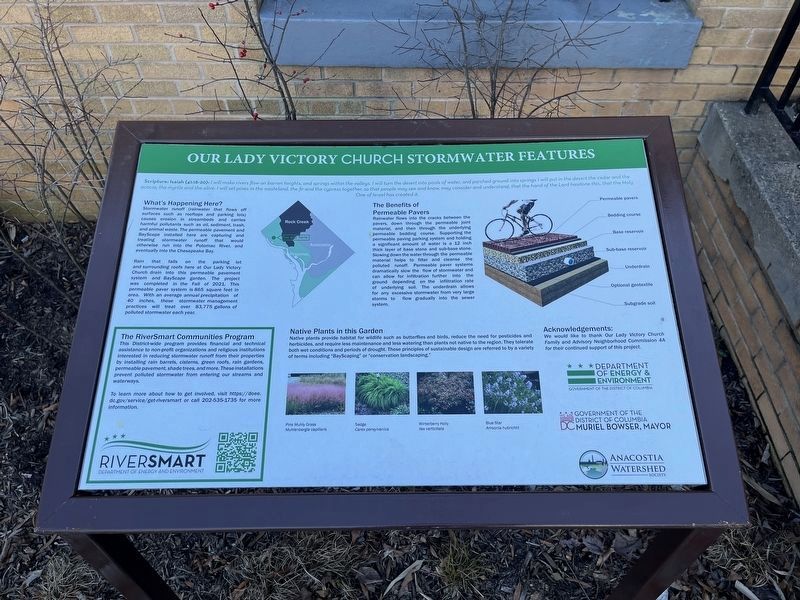 Our Lady Victory Church Stormwater Features Marker image. Click for full size.