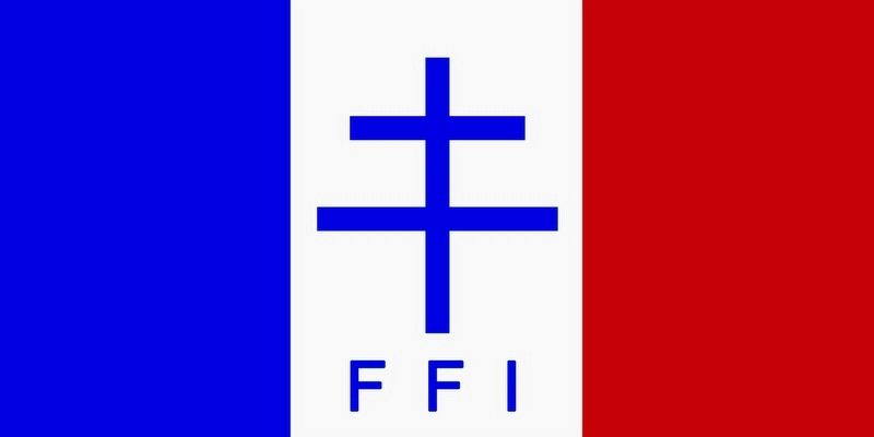 French Forces of the Interior (FFI) armband/emblem image. Click for full size.