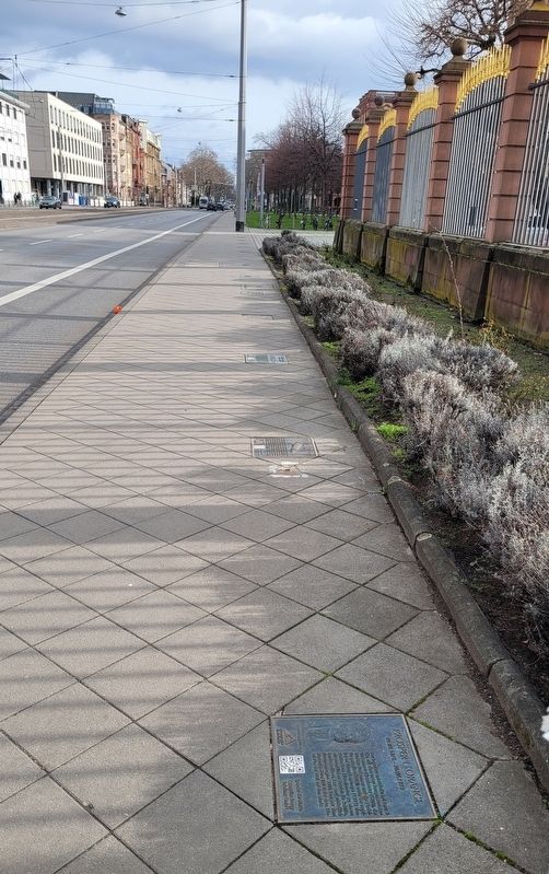 The Prosper L'Orange Marker is located on the sidewalk. Click for full size. The Prosper L'Orange Marker is located on the sidewalk image. Click for full size.