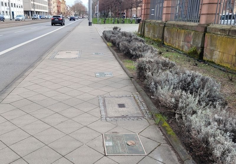 The Nobel Prize in Chemistry Marker is located on the sidewalk image. Click for full size.