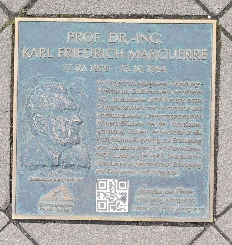 Prof. Dr.-Ing. Karl Friedrich Marguerre Marker. Click for full size. Prof. Dr.-Ing. Karl Friedrich Marguerre Marker image. Click for full size.