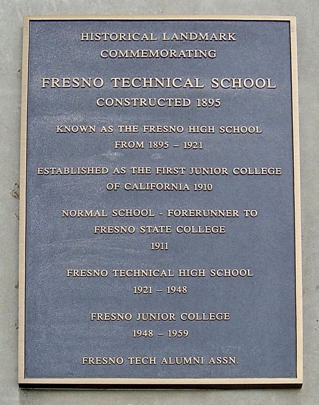 Fresno Technical School Marker image. Click for full size.