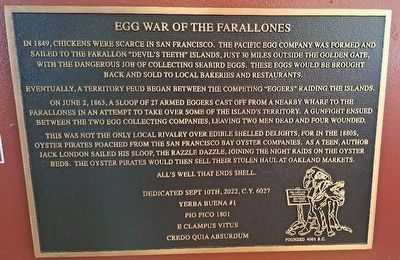 Egg War of the Farallones Marker image. Click for full size.
