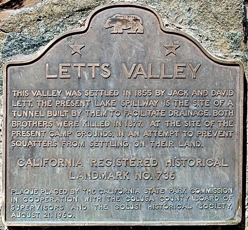 Letts Valley Marker image. Click for full size.