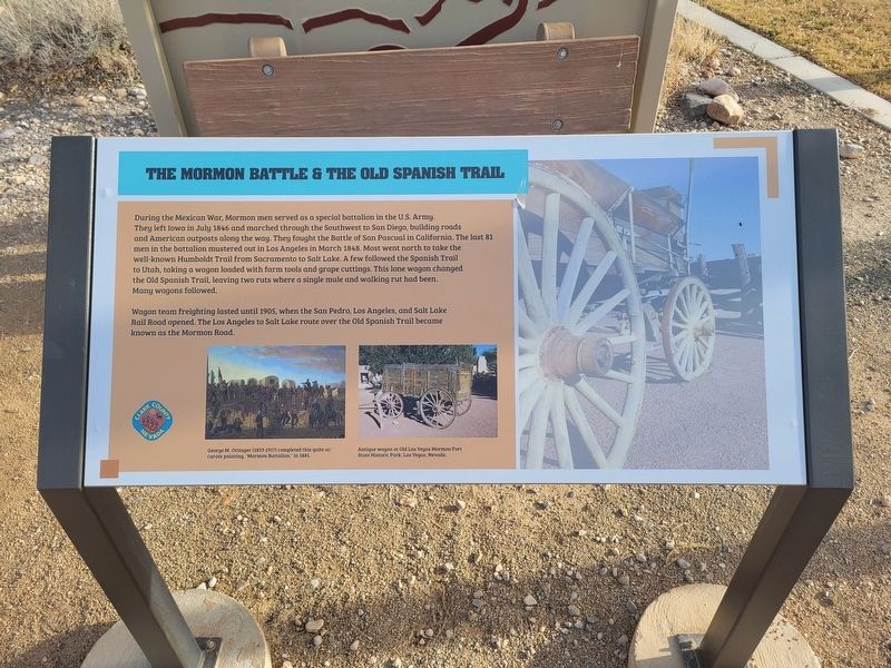 The Mormon Battle & The Old Spanish Trail Marker image. Click for full size.