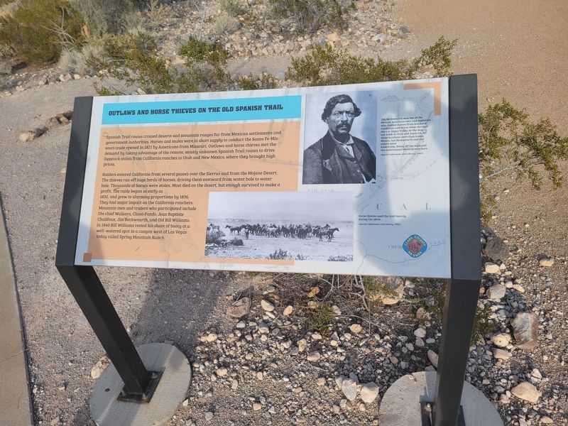 Outlaws and Horse Thieves on the Old Spanish Trail Marker. Click for full size. Outlaws and Horse Thieves on the Old Spanish Trail Marker image. Click for full size.