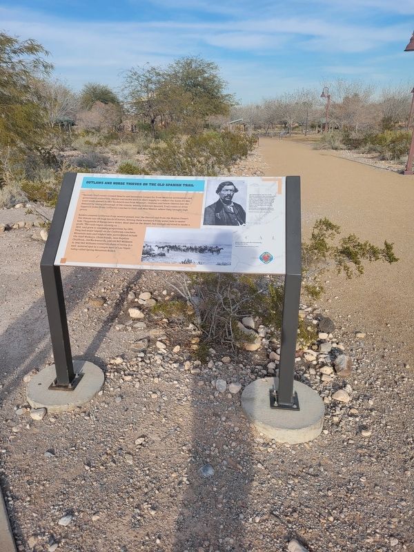 Outlaws and Horse Thieves on the Old Spanish Trail Marker. Click for full size. Outlaws and Horse Thieves on the Old Spanish Trail Marker image. Click for full size.