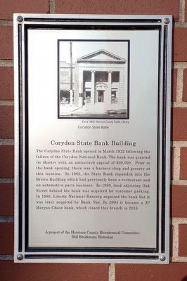 Corydon State Bank Building Marker. Click for full size. Corydon State Bank Building Marker image. Click for full size.