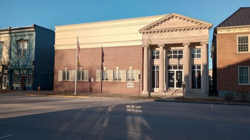 Corydon State Bank Building and Marker. Click for full size. Corydon State Bank Building and Marker image. Click for full size.