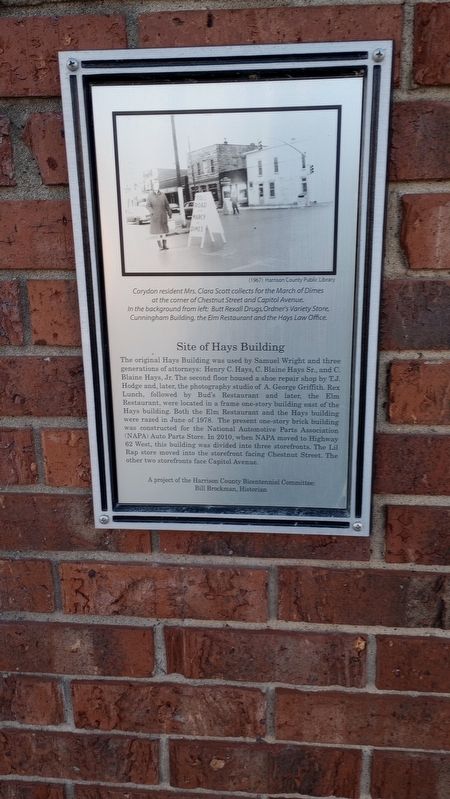 Site of Hays Building Marker. Click for full size. Site of Hays Building Marker image. Click for full size.