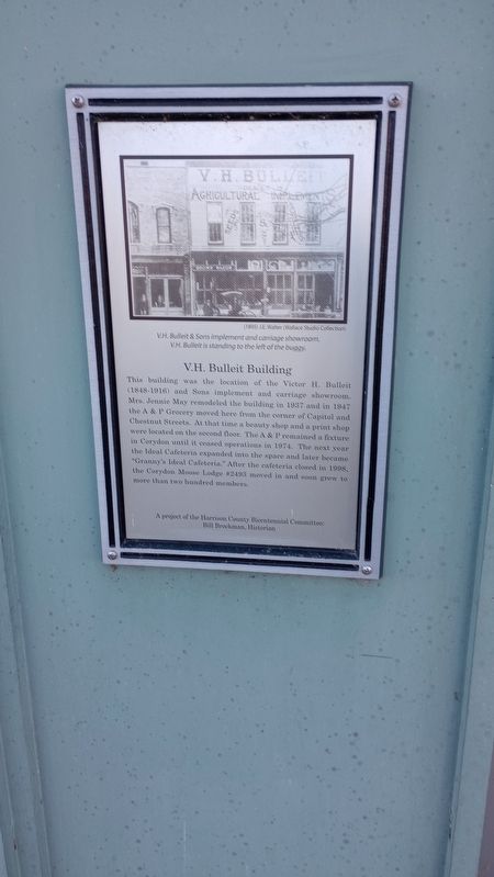 V.H. Bulleit Building Marker. Click for full size. V.H. Bulleit Building Marker image. Click for full size.