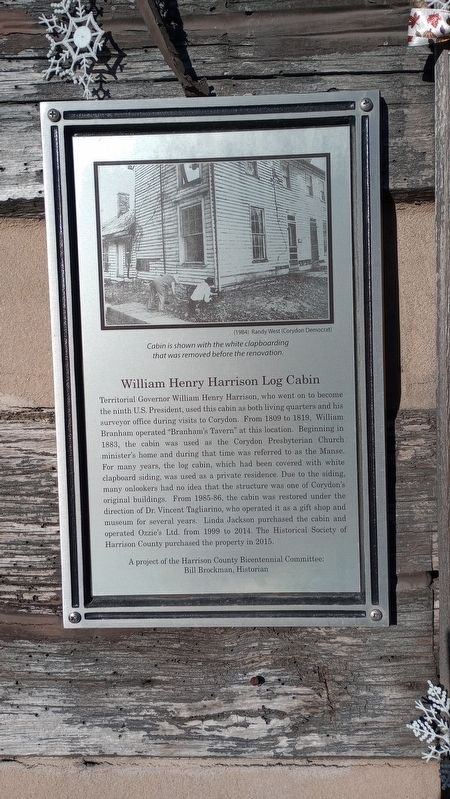 William Henry Harrison Log Cabin Marker image. Click for full size.
