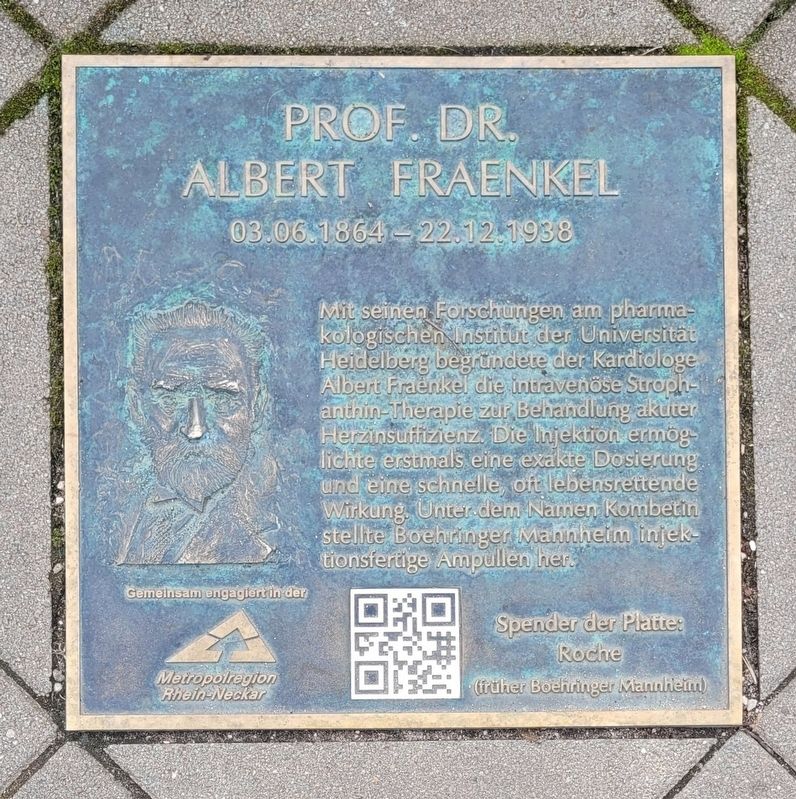 Prof. Dr. Albert Fraenkel Marker image. Click for full size.