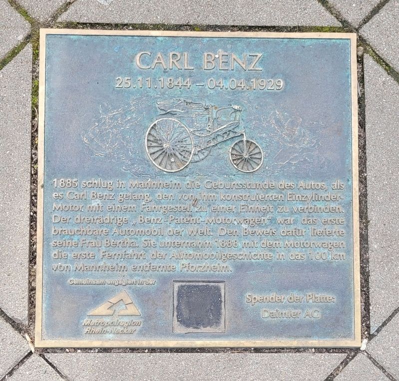 Carl Benz Marker image. Click for full size.