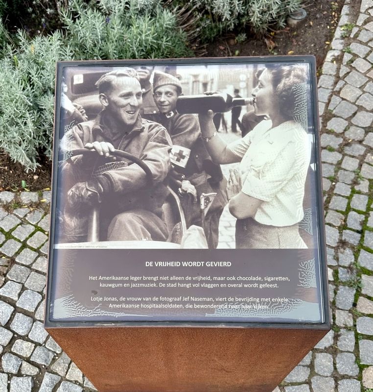 Herdenkingsplein (14): De Vrijheid Wordt Gevierd / Freedom is Celebrated Marker image. Click for full size.