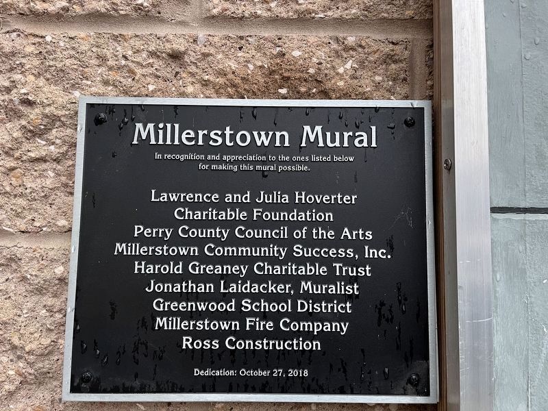 <i>Millerstown Mural</i> dedication plaque image. Click for full size.