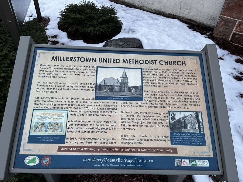 Millerstown United Methodist Church Marker image. Click for full size.