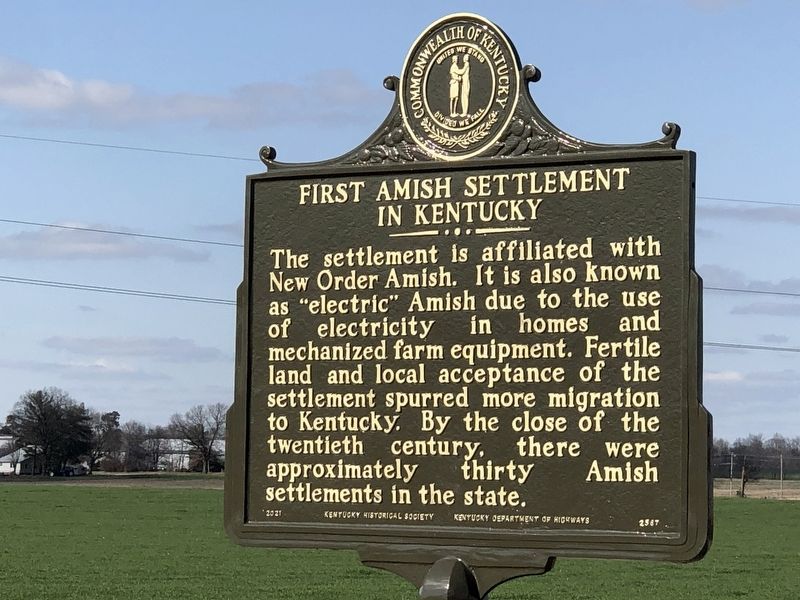 First Amish Settlement in Kentucky Marker, Side Two image. Click for full size.