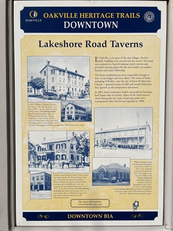 Lakeshore Road Taverns Marker image. Click for full size.