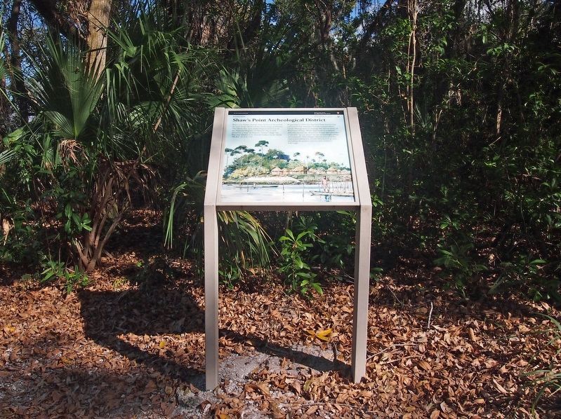 Shaw's Point Archeological District Marker on the Memorial Trail in Riverview Pointe Preserve image. Click for full size.