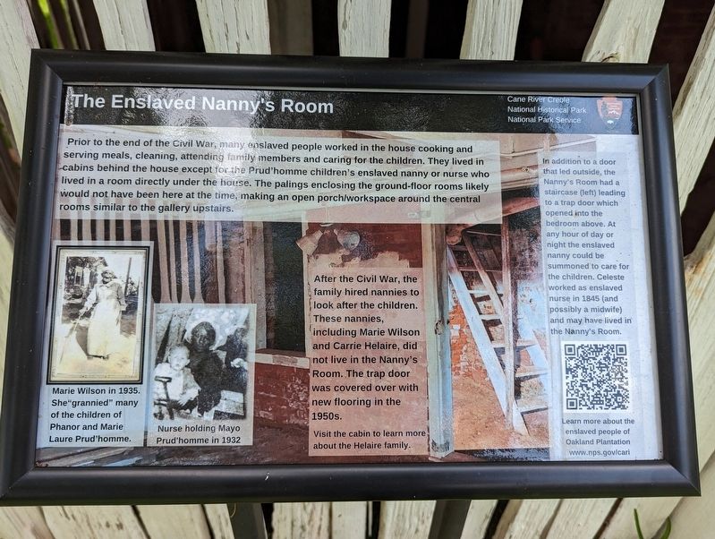 The Enslaved Nanny's Room Marker. Click for full size. The Enslaved Nanny's Room Marker image. Click for full size.