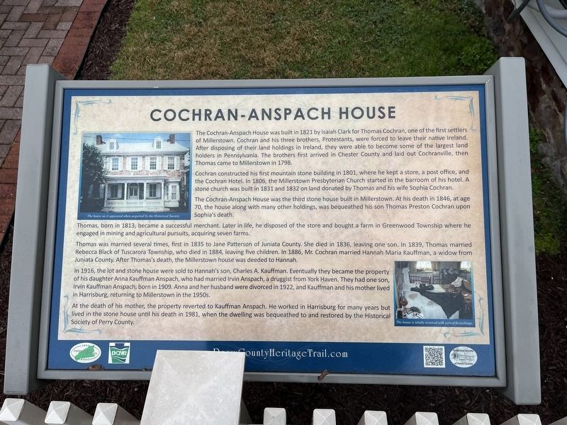 Cochran-Anspach House Marker image. Click for full size.