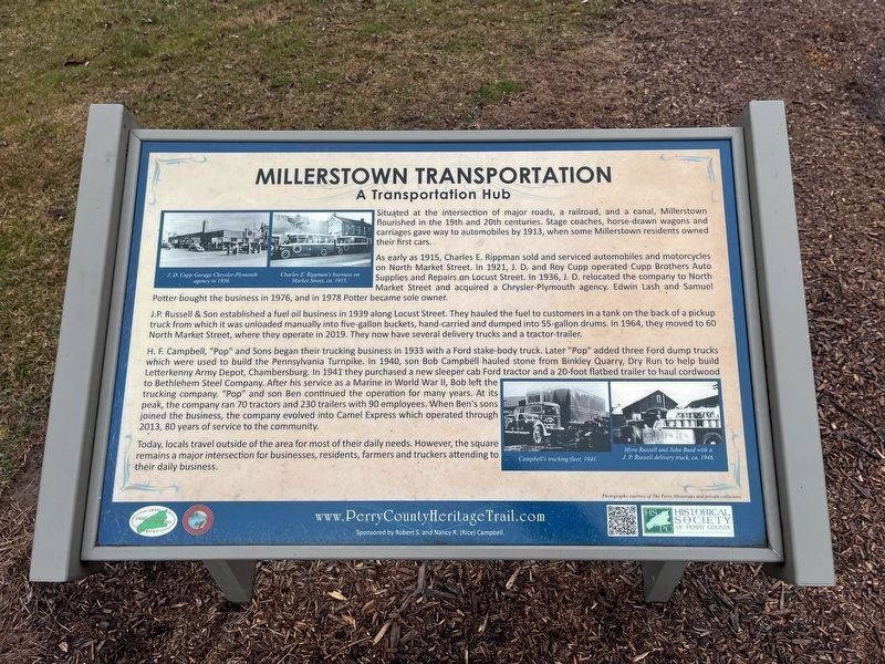 Millerstown Transportation Marker image. Click for full size.