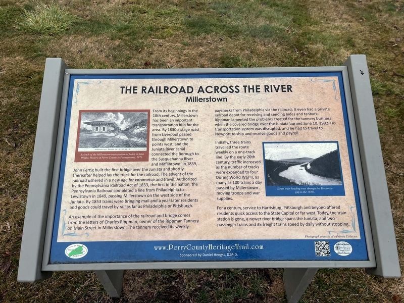 The Railroad Across the River Marker. Click for full size. The Railroad Across the River Marker image. Click for full size.