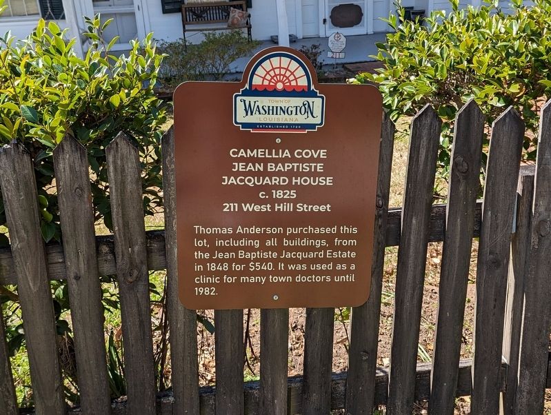 Camellia Cove - Jean Baptiste Jacquard House Marker. Click for full size. Camellia Cove - Jean Baptiste Jacquard House Marker image. Click for full size.