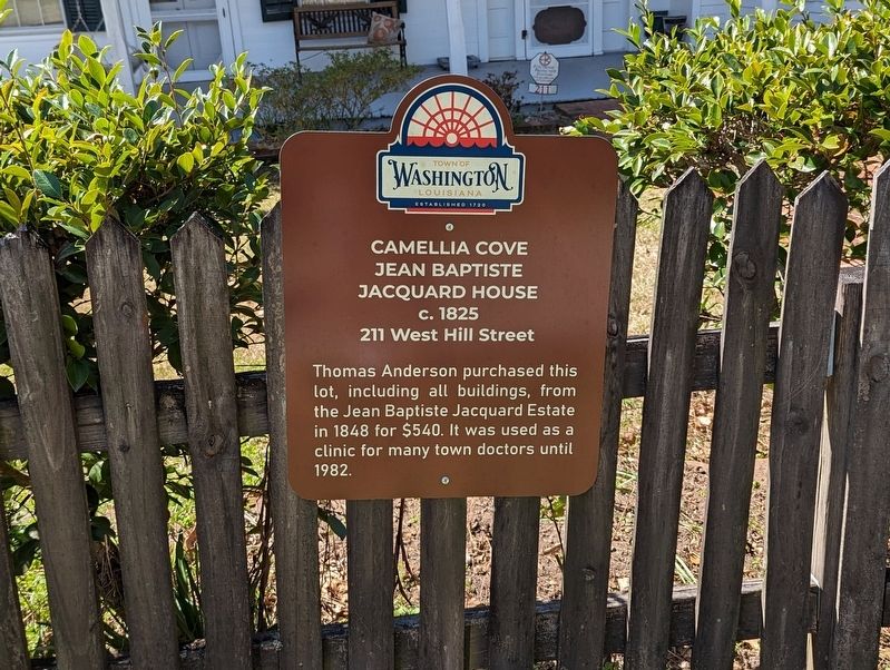Camellia Cove - Jean Baptiste Jacquard House Marker image. Click for full size.