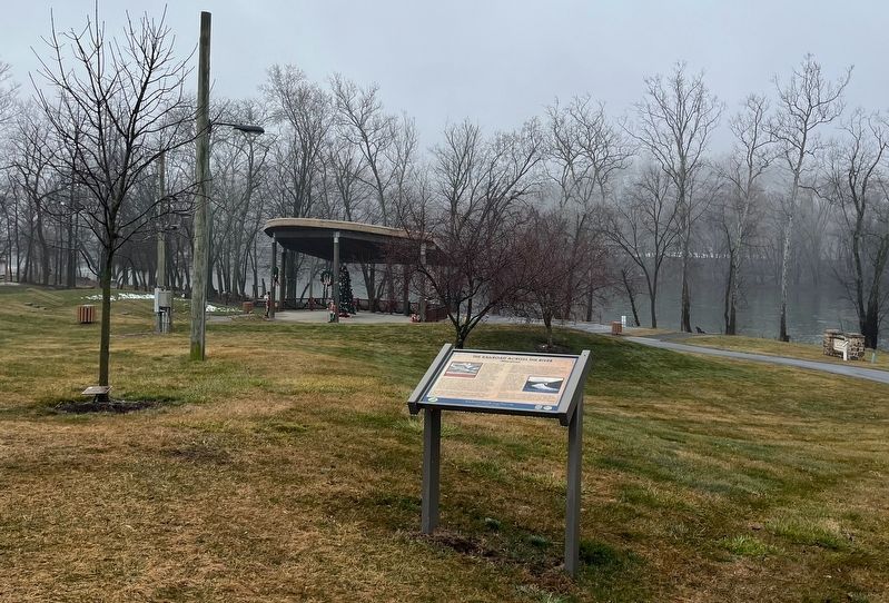 The Railroad Across the River Marker. Click for full size. The Railroad Across the River Marker image. Click for full size.