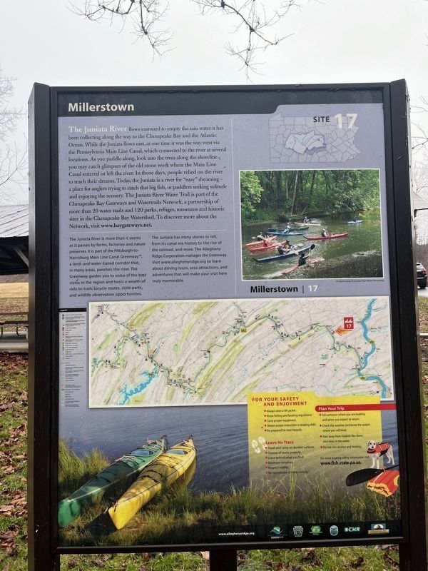 The Juniata River Water Trail signage that is part of the display image. Click for full size.