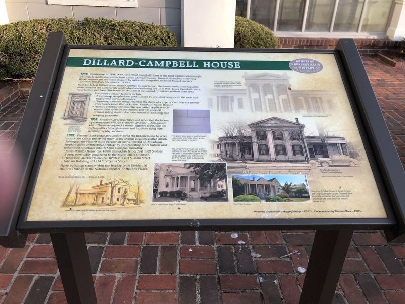 Dillard-Campbell House Marker image. Click for full size.