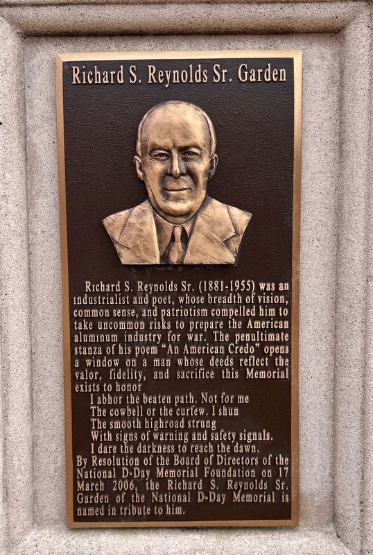 Richard S. Reynolds Sr. Garden Marker. Click for full size. Richard S. Reynolds Sr. Garden Marker image. Click for full size.