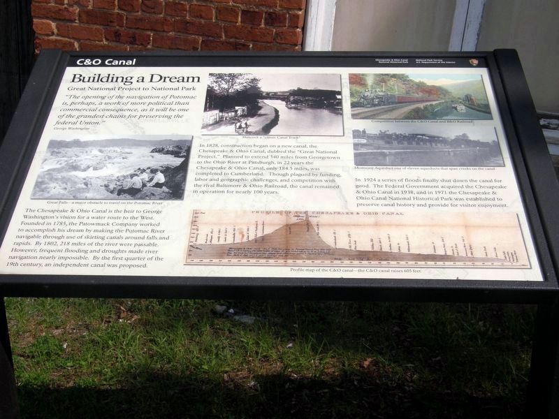 C&O Canal - Building a Dream wayside image. Click for full size.