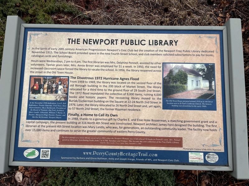 The Newport Public Library Marker image. Click for full size.