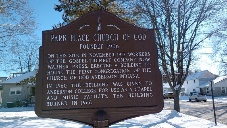 Park Place Church Of God Marker image. Click for full size.