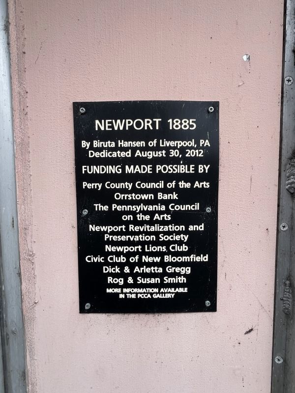 Dedication plaque for <i>Newport 1885</i> image. Click for full size.