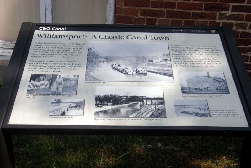 C&O Canal - Williamsport: A Classic Canal Town wayside image. Click for full size.