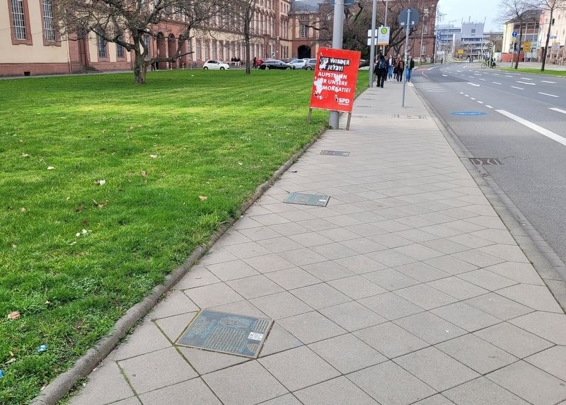 The view of the Karl Friedrich Schimper Marker along the sidewalk. Click for full size. The view of the Karl Friedrich Schimper Marker along the sidewalk image. Click for full size.