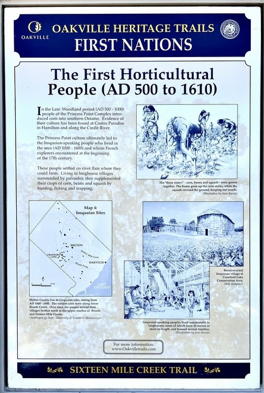 The First Horticultural People (AD 500 to 1610) Marker image. Click for full size.