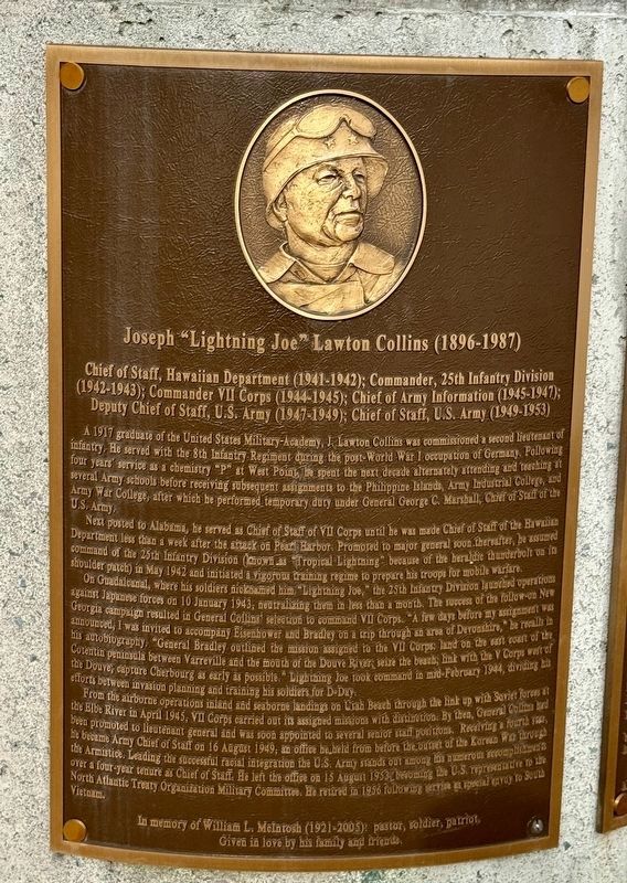 Joseph Lightning Joe Lawton Collins (1896-1987) Marker image. Click for full size.