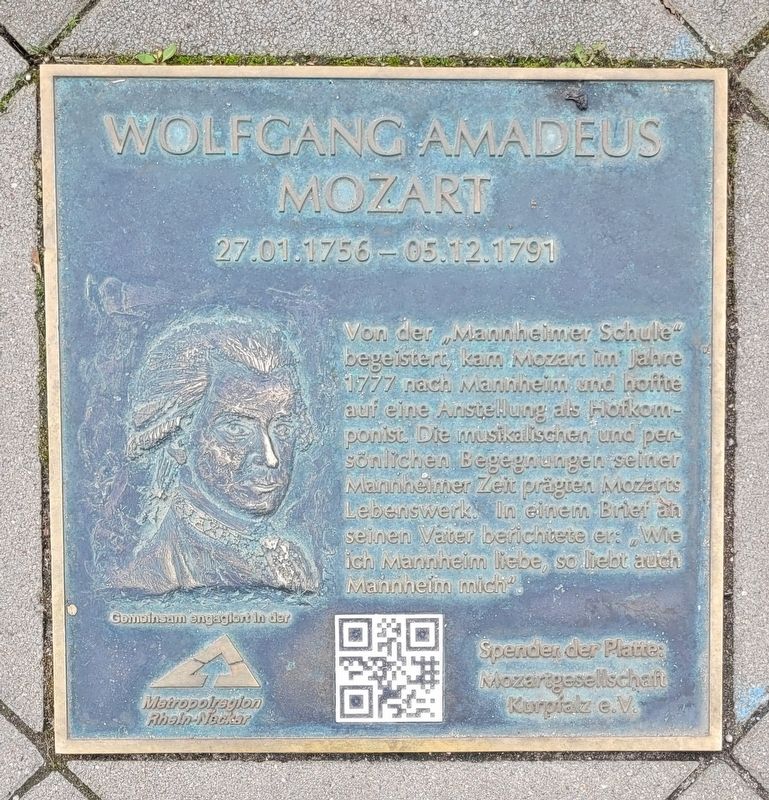 Wolfgang Amadeus Mozart Marker. Click for full size. Wolfgang Amadeus Mozart Marker image. Click for full size.
