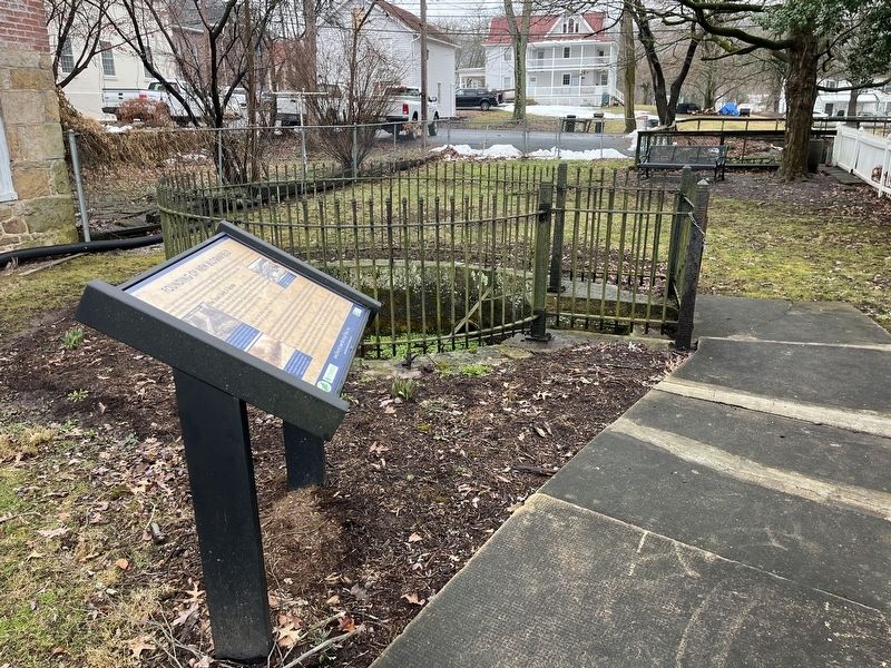 Founding of New Bloomfield marker in front of the spring. Click for full size. Founding of New Bloomfield marker in front of the spring image. Click for full size.