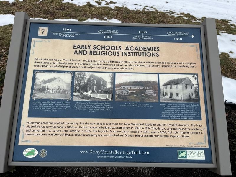 Early Schools, Academies and Religious Institutions Marker image. Click for full size.