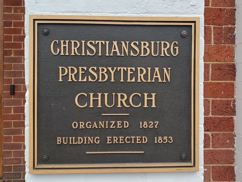 Christiansburg Presbyterian Church plaque image. Click for full size.