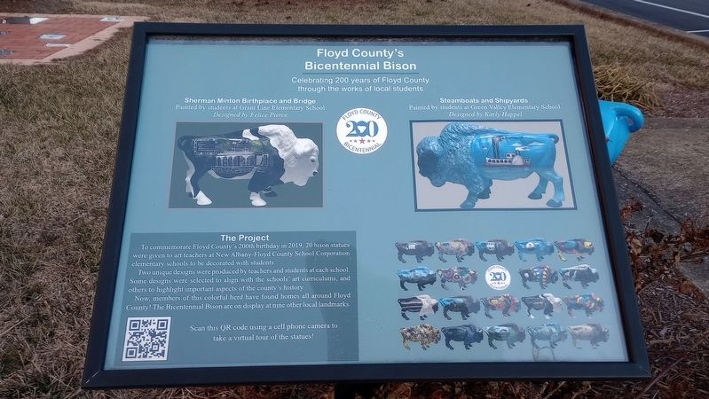 Floyd County's Bicentennial Bison Marker image. Click for full size.